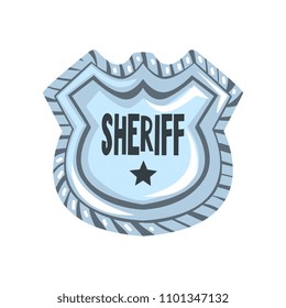 Sheriff shield badge, American justice emblem vector Illustration on a white background