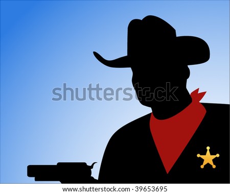 sheriff silhouette (full gun hidden behind sheriff for other uses)