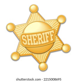 Sheriff six pointed star  badge icon. Vector on transparent background svg