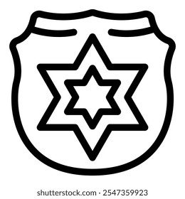 Insignia de la estrella del sheriff que incorpora la estrella de David, que simboliza la herencia judía en la aplicación de la ley