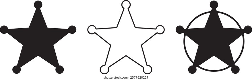 Sheriff star, sheriff badge, police star, star icon vector