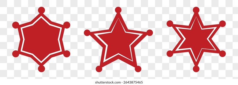Estrela do xerife, emblema do xerife, estrela da polícia, ícone da estrela vetor