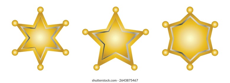 Estrela do xerife, emblema do xerife, estrela da polícia, ícone da estrela vetor