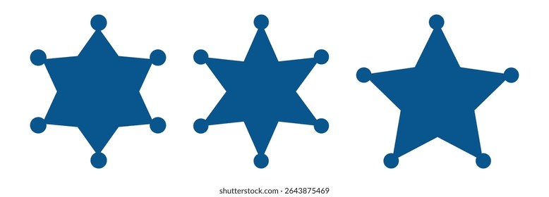 Estrela do xerife, emblema do xerife, estrela da polícia, ícone da estrela vetor