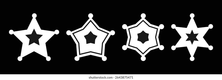 Estrela do xerife, emblema do xerife, estrela da polícia, ícone da estrela vetor