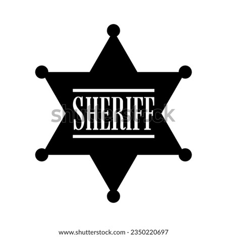 Sheriff star badge silhouette icon. Clipart image isolated on white background