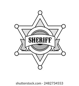 sheriff star badge - vector illustration	