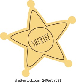 Sheriff Star Badge Vector Illustration