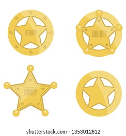 Sheriff star badges set vector design illustration isolated on white background