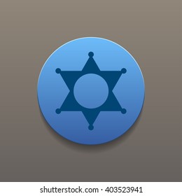 Sheriff star. Flat design style eps 10