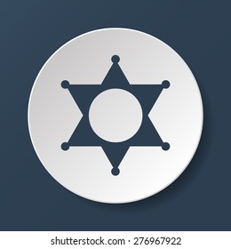 Sheriff star. Flat web icon or sign isolated . 