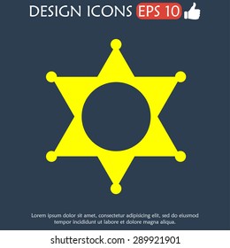 Sheriff star. Flat web icon or sign isolated. 