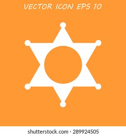 Sheriff star. Flat web icon or sign isolated. 