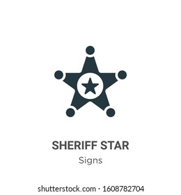 Sheriff star glyph icon vector on white background. Flat vector sheriff star icon symbol sign from modern signs collection for mobile concept and web apps design.