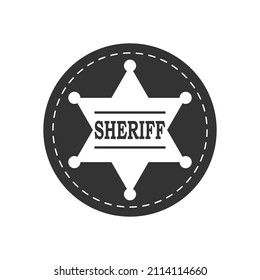 Sheriff star graphic sign. Sheriff emblem isolated on white background. Marshal symbol. Vector illustration