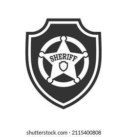 Sheriff star graphic sign. Sheriff emblem isolated on white background. Vector illustration