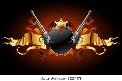 sheriff star with guns