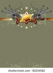 sheriff star with guns