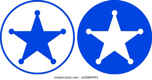 Sheriff star icon in circle. Vector illustration