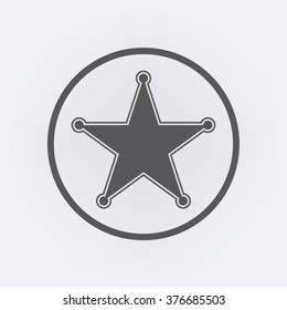 Sheriff star icon in circle . Vector illustration