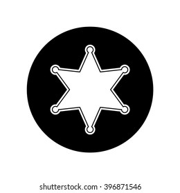 Sheriff star icon in circle . Vector illustration