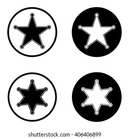 Sheriff star icon in circle . Vector illustration