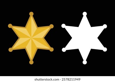 Sheriff star icon. Sheriff star in flat design isolated on a background