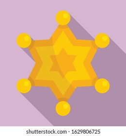 Sheriff star icon. Flat illustration of sheriff star vector icon for web design