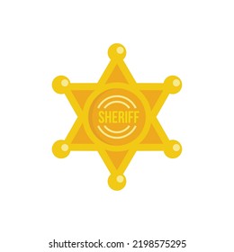 Sheriff Sternsymbol. Flache Abbildung eines Sheriff-Stern-Vektorsymbol einzeln auf weißem Hintergrund