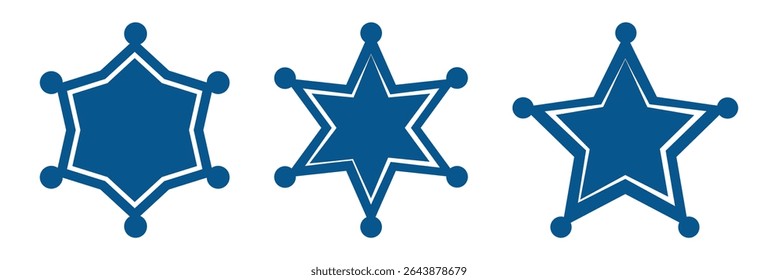 Ícone do xerife. Ilustração plana do ícone do vetor da estrela do xerife isolado no fundo branco