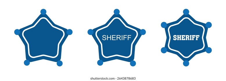 Sheriff star icon. Flat illustration of sheriff star vector icon isolated on white background