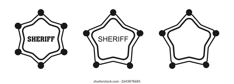 Ícone do xerife. Ilustração plana do ícone do vetor da estrela do xerife isolado no fundo branco