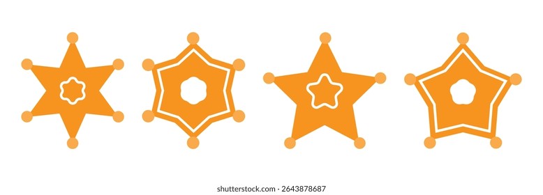 Ícone do xerife. Ilustração plana do ícone do vetor da estrela do xerife isolado no fundo branco
