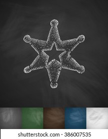 sheriff star icon. Hand drawn vector illustration