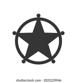 Sheriff Star icon isolated. Black vector star icon. Star in flat design. Vector star