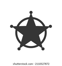 Sheriff Star icon isolated. Black vector star icon. Star in flat design. Vector star