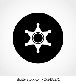 Sheriff star Icon Isolated on White Background