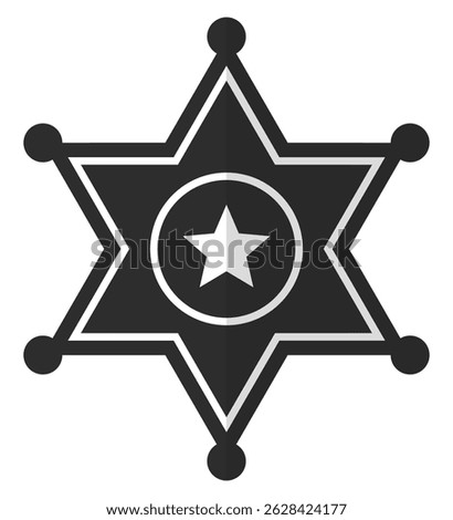 Sheriff star icon isolated on white background.