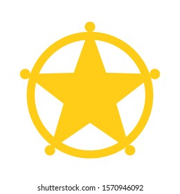 Sheriff Star icon isolated. Yellow vector star icon.   flat design. Vector star