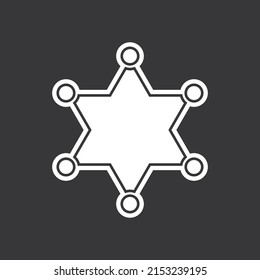 Sheriff star icon on grey background