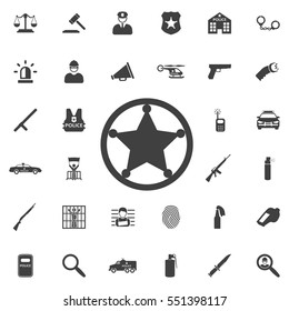 Sheriff Star Icon . Police Set Of Icons