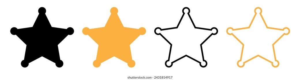 Sheriff star icon set basic simple design