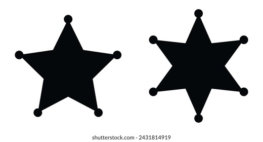 Sheriff star icon set basic simple design