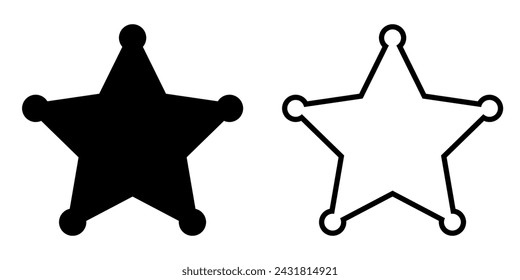 Sheriff star icon set basic simple design
