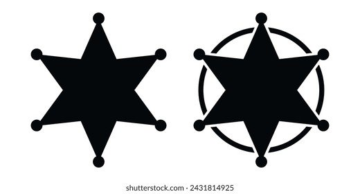 Sheriff star icon set basic simple design