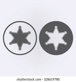 Sheriff star icon set in circle . Vector illustration
