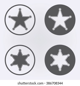Sheriff star icon set in circle . Vector illustration