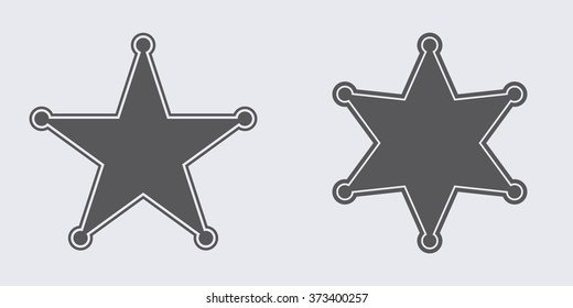 Sheriff star icon set . Vector illustration