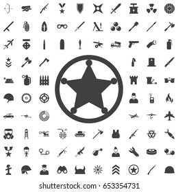 Sheriff star icon. Set of weapon icons