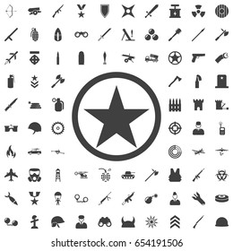 Sheriff star icon. Set of weapon icons